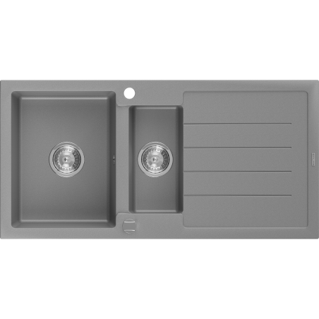 Mexen Andres zlewozmywak granitowy 1,5-komorowy z ociekaczem 1000 x 500 mm, szary, syfon chrom - 6515101510-71