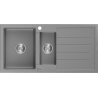 Mexen Andres zlewozmywak granitowy 1,5-komorowy z ociekaczem 1000 x 500 mm, szary, syfon chrom - 6515101510-71