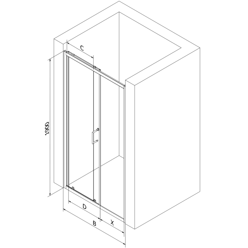 Mexen Apia drzwi prysznicowe rozsuwane 95 cm, transparent, chrom - 845-095-000-01-00