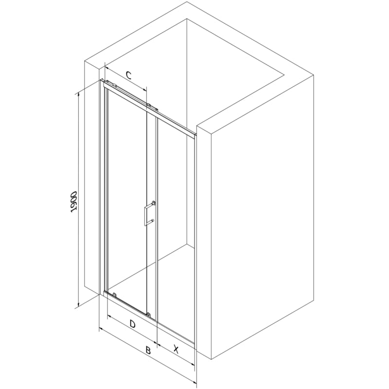 Mexen Apia drzwi prysznicowe rozsuwane 95 cm, transparent, czarne - 845-095-000-70-00