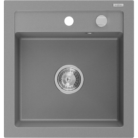 Mexen Vito zlewozmywak granitowy 1-komorowy 520 x 490 mm, szary, syfon chrom - 6503521000-71