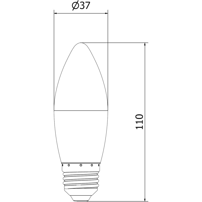 Mexen Nova 6x żarówka LED E27, C37, 10W, Neutralna - 4000K, 1055 lm - L102-E27-1040-01x06