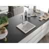 Mexen Milo zlewozmywak granitowy 1-komorowy 435 x 410 mm, biały, syfon chrom - 6505441000-20