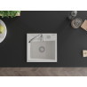 Mexen Milo zlewozmywak granitowy 1-komorowy 435 x 410 mm, biały, syfon chrom - 6505441000-20