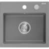Mexen Milo zlewozmywak granitowy 1-komorowy 435 x 410 mm, szary, syfon chrom - 6505441000-71