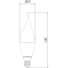 Mexen Nova 3x żarówka LED płomyk E14, C37, 8W, Zimna - 6500K, 840 lm - L106-E14-0865-01x03