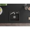 Mexen Milo zlewozmywak granitowy 1-komorowy 435 x 410 mm, czarny/złoty metalik, syfon chrom - 6505441000-75