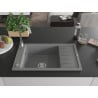 Mexen Elias zlewozmywak granitowy 1-komorowy z ociekaczem 795 x 480 mm, szary, syfon chrom - 6511791005-71