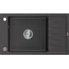Mexen Elias zlewozmywak granitowy 1-komorowy z ociekaczem 795 x 480 mm, czarny nakrapiany, syfon chrom - 6511791005-76
