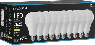 Mexen Nova 10x żarówka LED E27, A95, 25W, Ciepła - 3000K, 2625 lm - L100-E27-2530-01x10