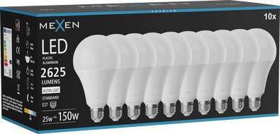 Mexen Nova 10x żarówka LED E27, A95, 25W, Neutralna - 4000K, 2625 lm - L100-E27-2540-01x10