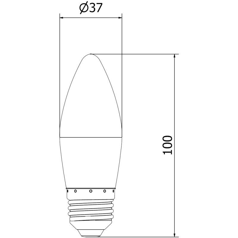 Mexen Nova 10x żarówka LED E27, C37, 5W, Ciepła - 3000K, 525 lm - L102-E27-0530-01x10