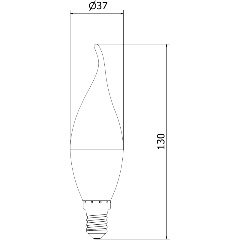 Mexen Nova 10x żarówka LED płomyk E14, C37, 5W, Zimna - 6500K, 525 lm - L106-E14-0565-01x10