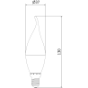 Mexen Nova 10x żarówka LED płomyk E14, C37, 10W, Zimna - 6500K, 1055 lm - L106-E14-1065-01x10