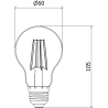 Mexen Vintis 3x żarówka filament LED E27, A60, 4W, Ciepła - 2700K, 470 lm, clear - L150-E27-0427-00x03