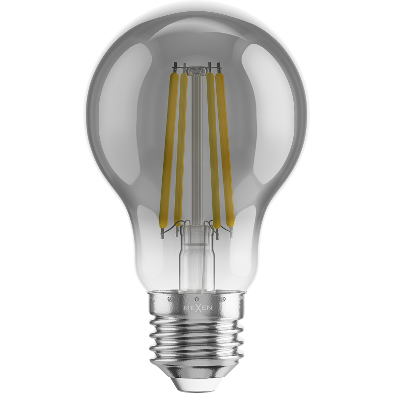 Mexen Vintis 3x żarówka filament LED E27, A60, 8W, Ciepła - 2200K, 600 lm, smoke - L150-E27-0822-70x03