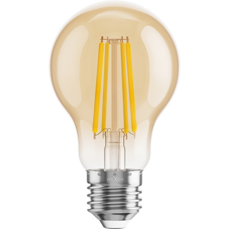 Mexen Vintis 3x żarówka filament LED E27, A60, 8W, Ciepła - 2700K, 750 lm, amber - L150-E27-0822-50x03