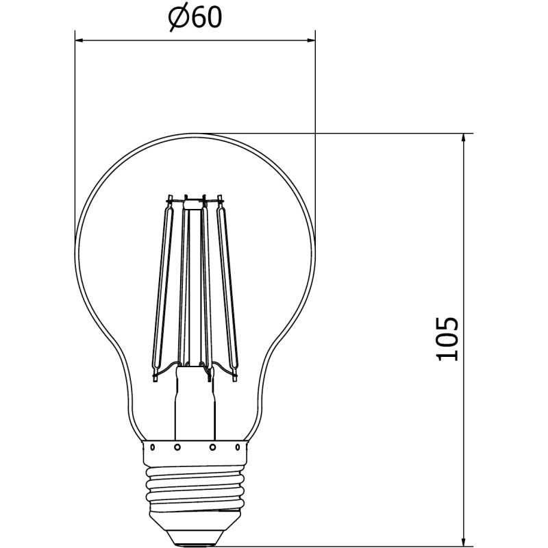 Mexen Vintis 3x żarówka filament LED E27, A60, 8W, Ciepła - 2700K, 750 lm, amber - L150-E27-0822-50x03