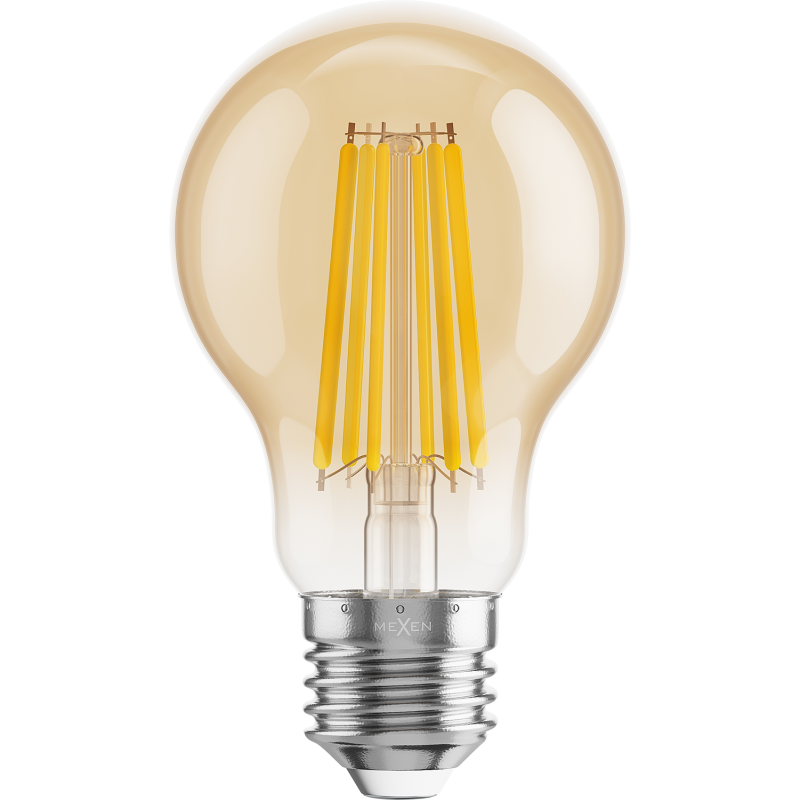 Mexen Vintis 3x żarówka filament LED E27, A60, 12W, Ciepła - 2700K, 1125 lm, amber - L150-E27-1227-50x03