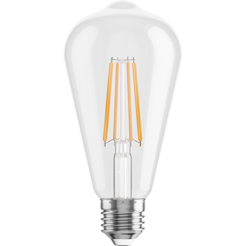 Mexen Vintis 3x żarówka filament LED E27, ST64, 8W, Ciepła - 2200K, 1055 lm, clear - L152-E27-0822-00x03