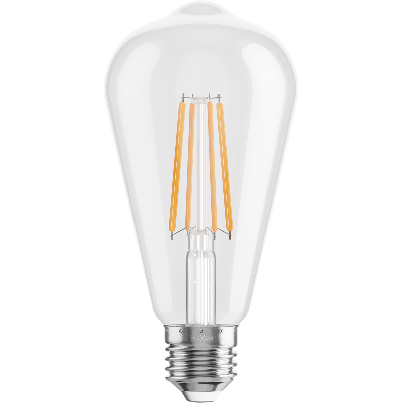 Mexen Vintis 3x żarówka filament LED E27, ST64, 8W, Ciepła - 2700K, 1055 lm, clear - L152-E27-0827-00x03
