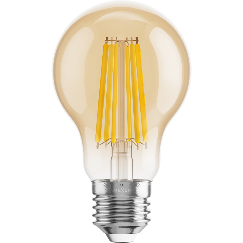Mexen Vintis 6x żarówka filament LED E27, A60, 12W, Ciepła - 2700K, 1125 lm, amber - L150-E27-1227-50x06