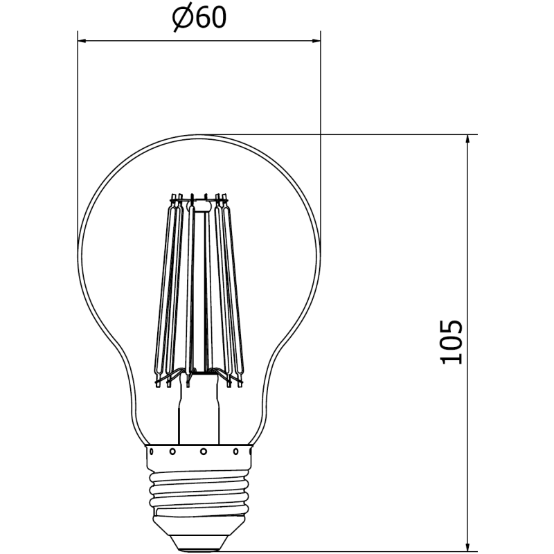 Mexen Vintis 6x żarówka filament LED E27, A60, 12W, Neutralna - 4000K, 1585 lm, clear - L150-E27-1240-00x06