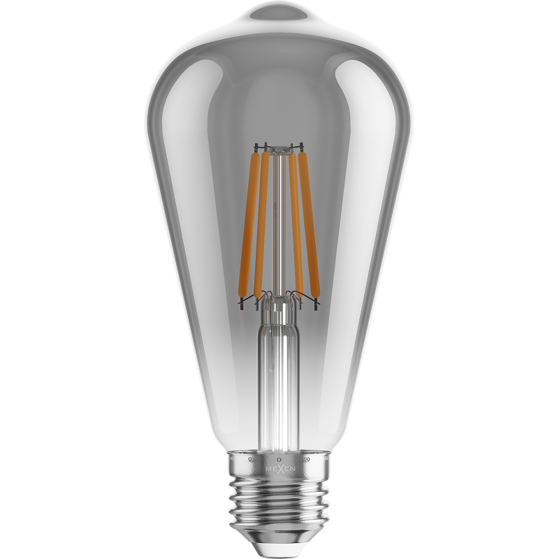Mexen Vintis 6x żarówka filament LED E27, ST64, 4W, Ciepła - 2700K,  300 lm, smoke - L152-E27-0427-70x06