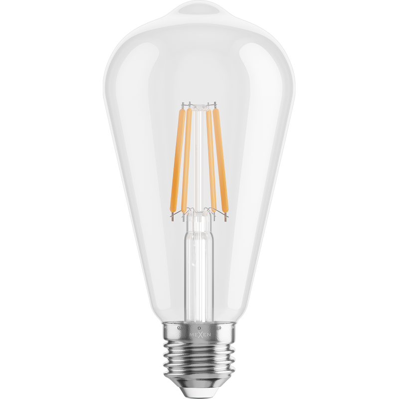 Mexen Vintis 6x żarówka filament LED E27, ST64, 6W, Ciepła - 2700K, 720 lm, clear - L152-E27-0627-00x06