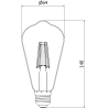 Mexen Vintis 6x żarówka filament LED E27, ST64, 6W, Neutralna - 4000K, 720 lm, clear - L152-E27-0640-00x06