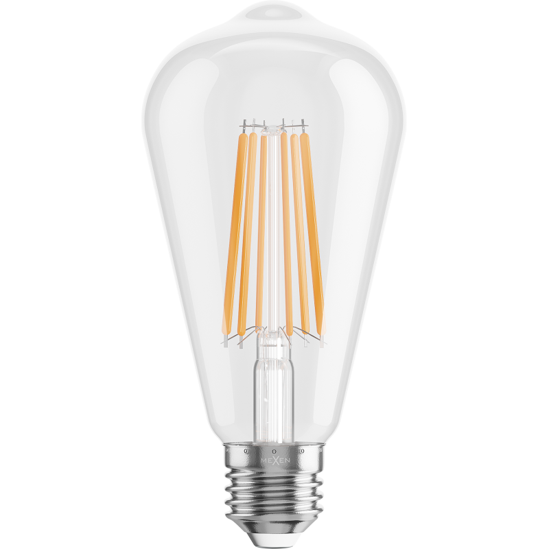 Mexen Vintis 6x żarówka filament LED E27, ST64, 10W, Ciepła - 2200K, 1320 lm, clear - L152-E27-1022-00x06