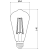 Mexen Vintis 10x żarówka filament LED E27, ST64, 10W, Ciepła - 2700K, 910 lm, amber - L152-E27-1027-50x10