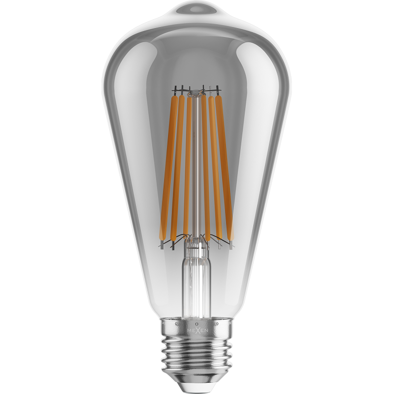 Mexen Vintis 10x żarówka filament LED E27, ST64, 10W, Ciepła - 2700K, 780 lm, smoke - L152-E27-1027-70x10