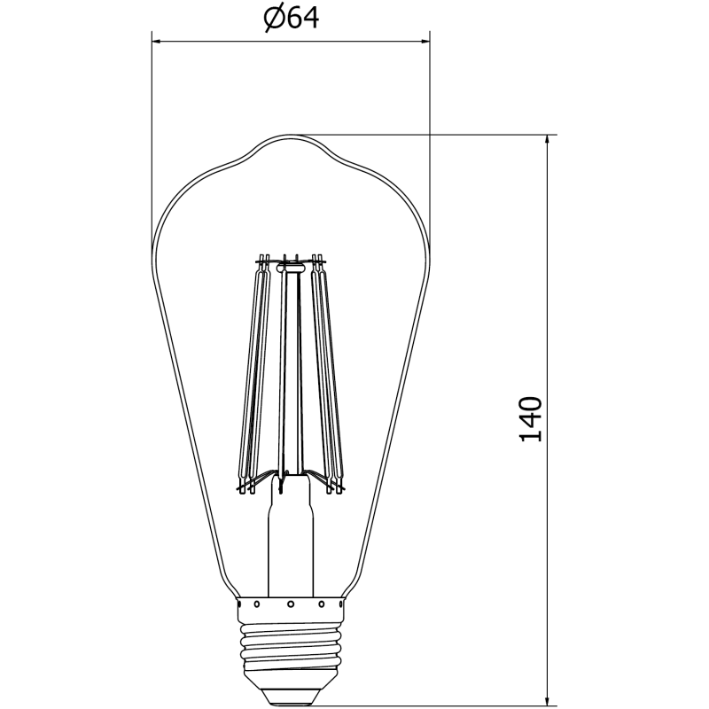 Mexen Vintis 6x żarówka filament LED E27, ST64, 10W, Neutralna - 4000K, 1320 lm, clear - L152-E27-1040-00x06
