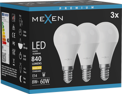 Mexen Nova 3x żarówka LED E14, G45, 8W, Ciepła - 3000K, 840 lm - L101-E14-0830-01x03