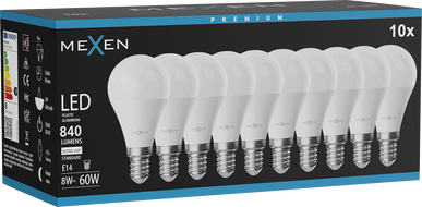 Mexen Nova 10x żarówka LED E14, G45, 8W, Neutralna - 4000K, 840 lm - L101-E14-0840-01x10
