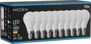 Mexen Nova 10x żarówka LED E14, G45, 10W, Ciepła - 3000K, 1055 lm - L101-E14-1030-01x10