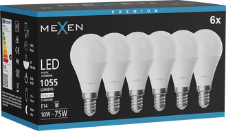 Mexen Nova 6x żarówka LED E14, G45, 10W, Neutralna - 4000K, 1055 lm - L101-E14-1040-01x06