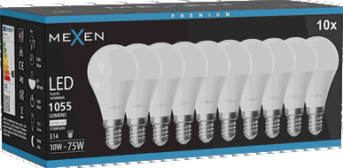 Mexen Nova 10x żarówka LED E14, G45, 10W, Neutralna - 4000K, 1055 lm - L101-E14-1040-01x10