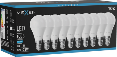 Mexen Nova 10x żarówka LED E14, G45, 10W, Zimna - 6500K, 1055 lm - L101-E14-1065-01x10
