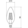 Mexen Vintis 3x żarówka filament LED E14, C35, 4W, Ciepła - 2700K, 470 lm, clear - L154-E14-0427-00x03