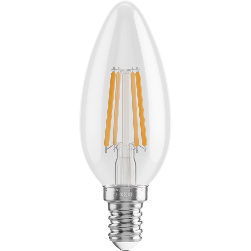 Mexen Vintis 3x żarówka filament LED E14, C35, 4W, Ciepła - 2700K, 470 lm, clear - L154-E14-0427-00x03