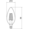 Mexen Vintis 3x żarówka filament LED E14, C35, 6W, Ciepła - 2200K, 600 lm, amber - L154-E14-0622-50x03
