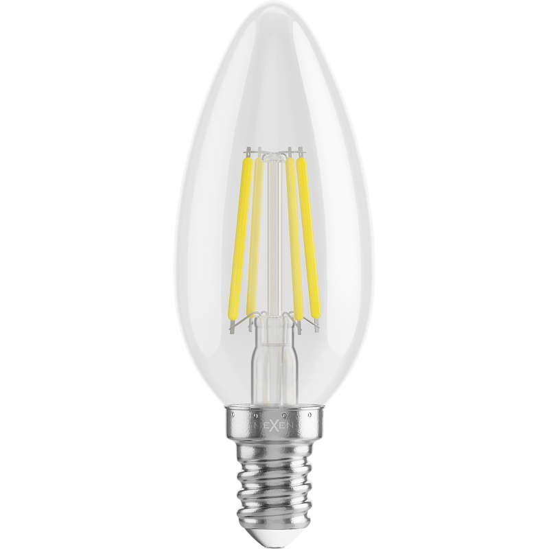 Mexen Vintis 3x żarówka filament LED E14, C35, 6W, Neutralna - 4000K, 720 lm, clear - L154-E14-0640-00x03