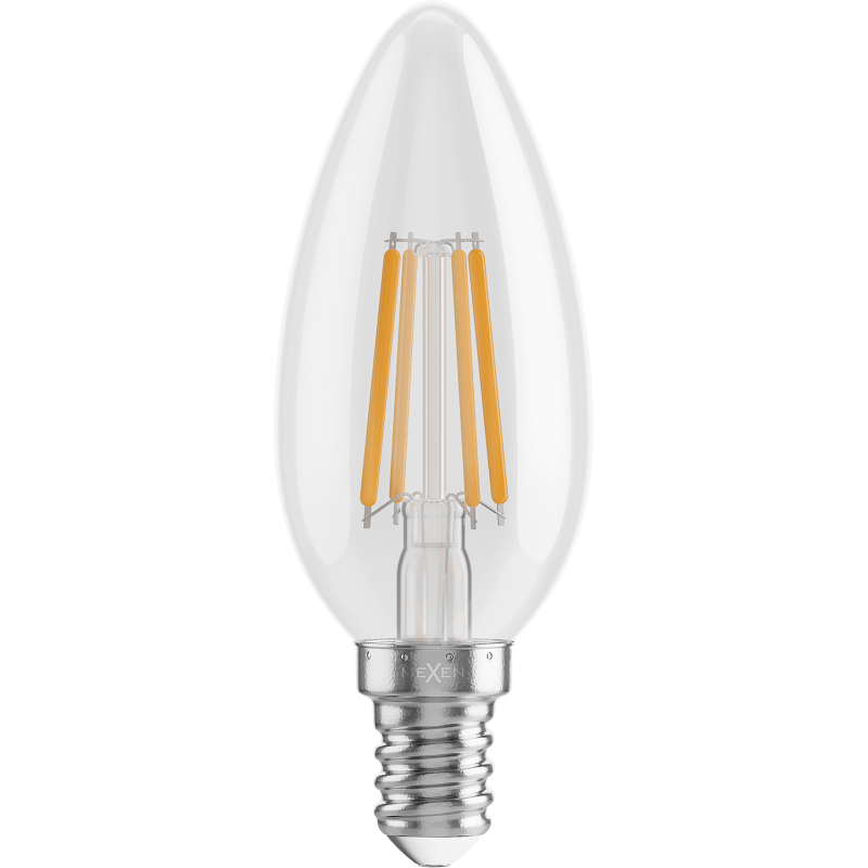 Mexen Vintis 6x żarówka filament LED E14, C35, 6W, Ciepła - 2700K, 720 lm, clear - L154-E14-0627-00x06