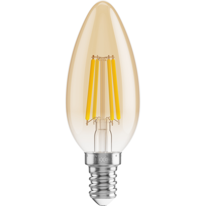 Mexen Vintis 10x żarówka filament LED E14, C35, 4W, Ciepła - 2200K, 400 lm, amber - L154-E14-0422-50x10