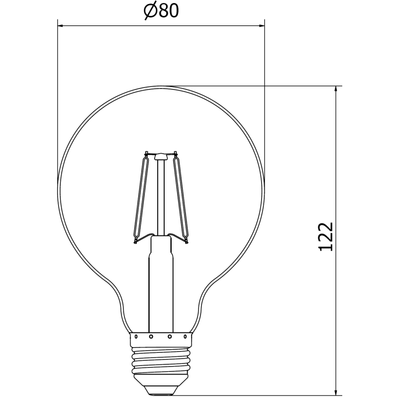 Mexen Vintis 3x żarówka filament LED E27, G80, 2W, Ciepła - 2200K, 180 lm, amber - L155-E27-0222-50x03
