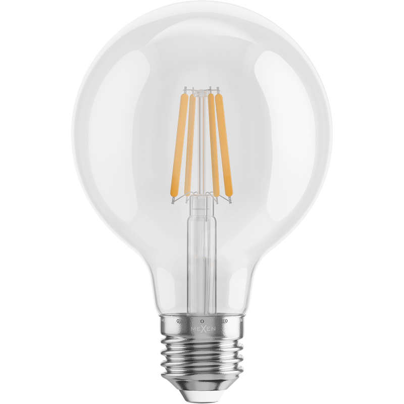 Mexen Vintis 3x żarówka filament LED E27, G80, 4W, Ciepła - 2700K, 470 lm, clear - L155-E27-0427-00x03