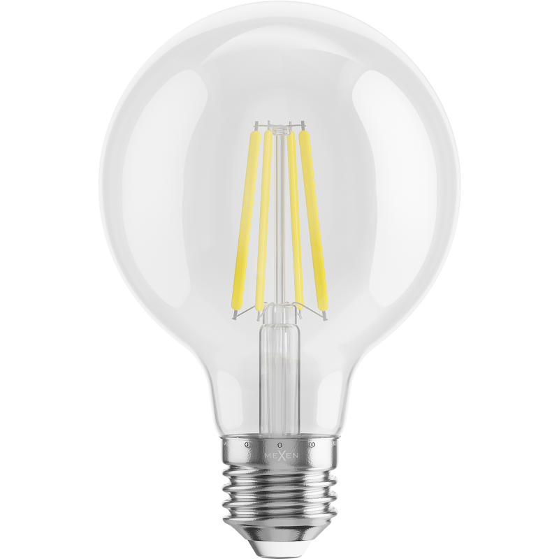 Mexen Vintis 3x żarówka filament LED E27, G80, 8W, Neutralna - 4000K, 1055 lm, clear - L155-E27-0840-00x03