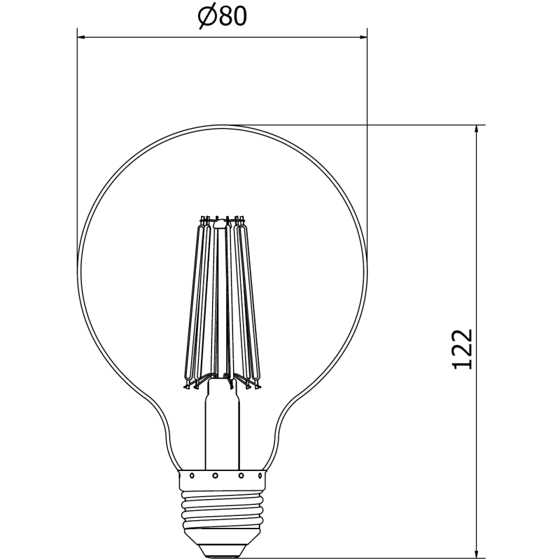 Mexen Vintis 3x żarówka filament LED E27, G80, 10W, Neutralna - 4000K, 1320 lm, clear - L155-E27-1040-00x03